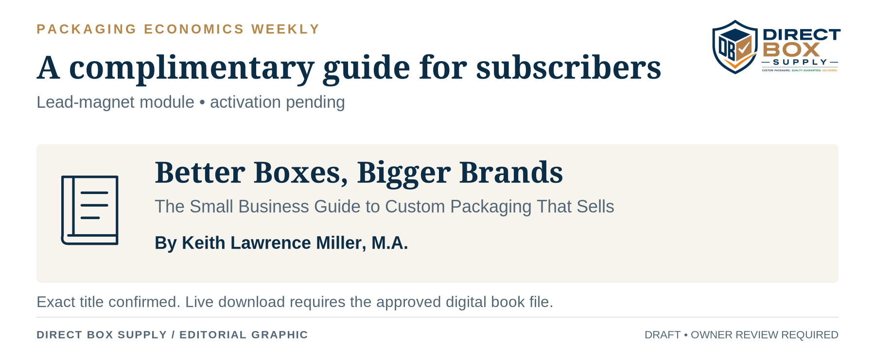 Better Boxes, Bigger Brands complimentary digital guide offer for subscribers.